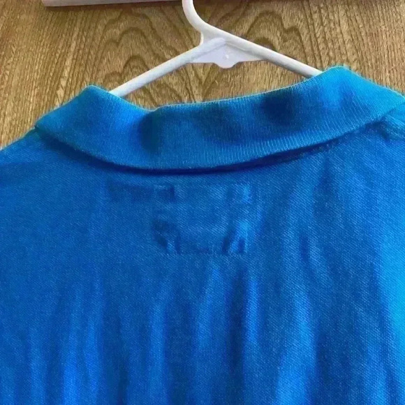 Express Pique Polo Blue Size Medium Modern Fit - Picture 6 of 8